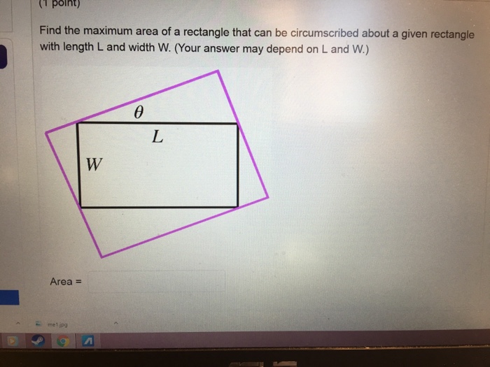 Solved T polht) Find the maximum area of a rectangle that | Chegg.com