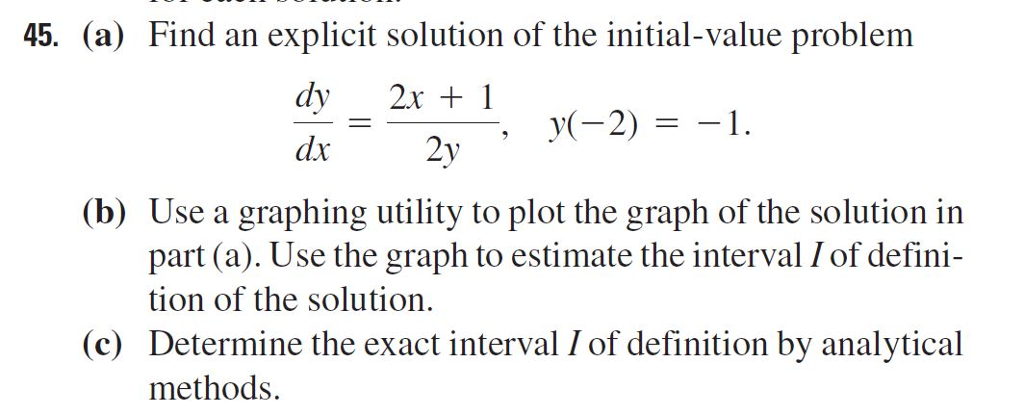 Solved 45. (a) Find An Explicit Solution Of The | Chegg.com