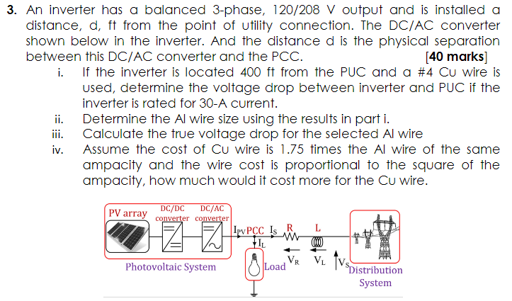 Solved 3 An Inverter Has A Balanced 3 Phase 1 8 Chegg Com