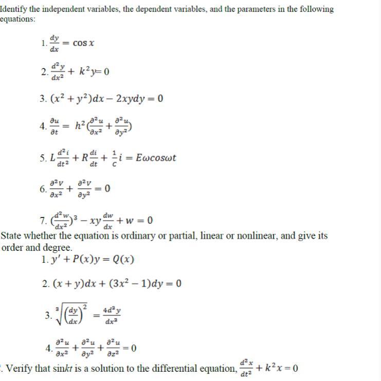 Solved Identify the independent variables, the dependent | Chegg.com