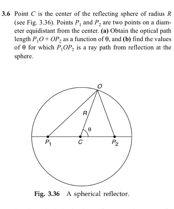 Solved 3.6 Point C is the center of the reflecting sphere of | Chegg.com