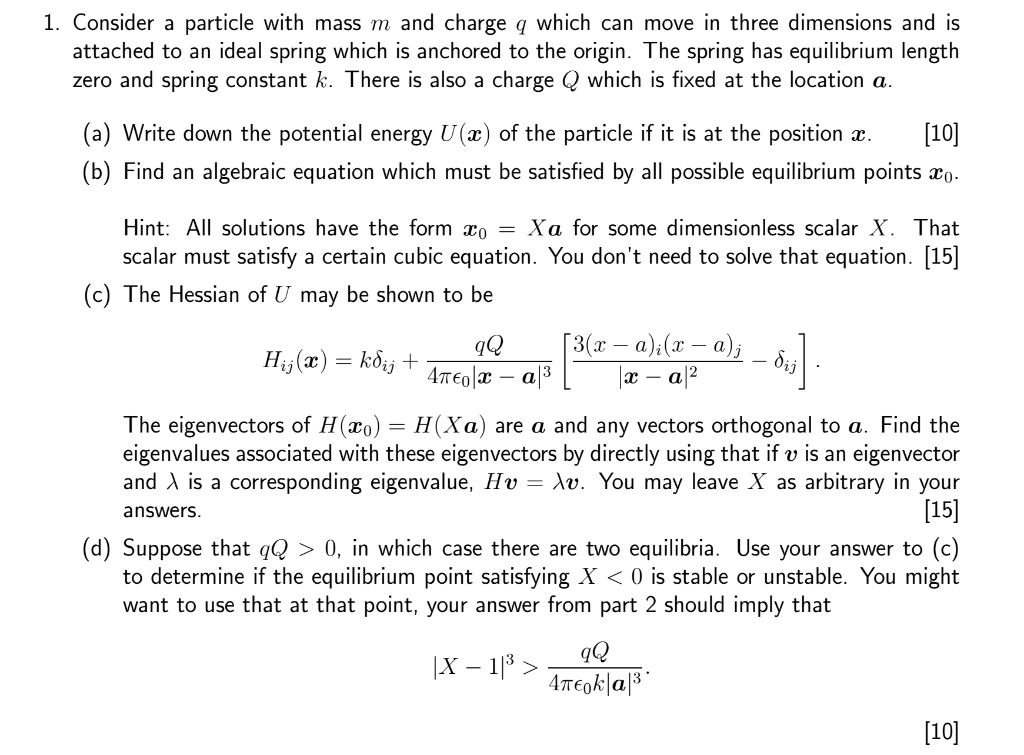 Solved Consider A Particle With Mass M And Charge Q Which | Chegg.com