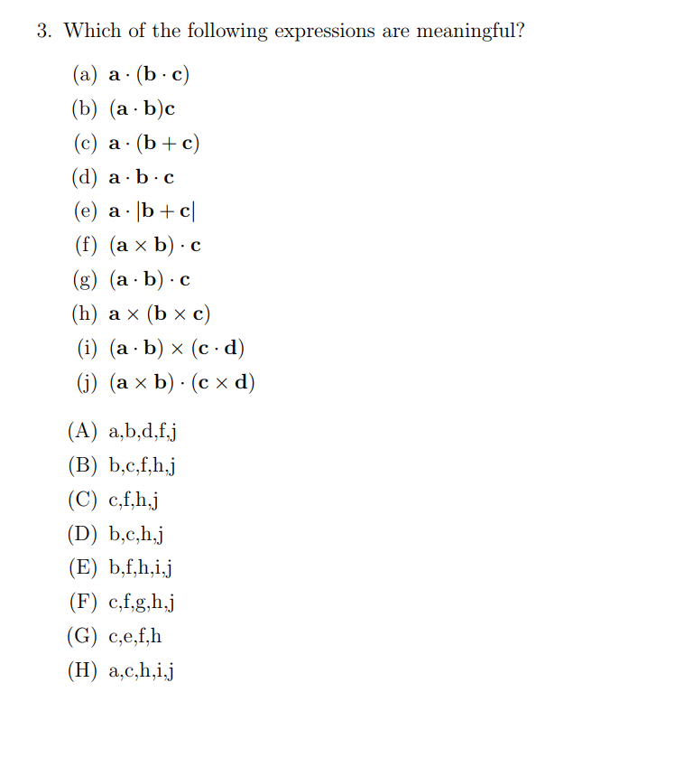 Solved 3 Which Of The Following Expressions Are Meaningful Chegg Com