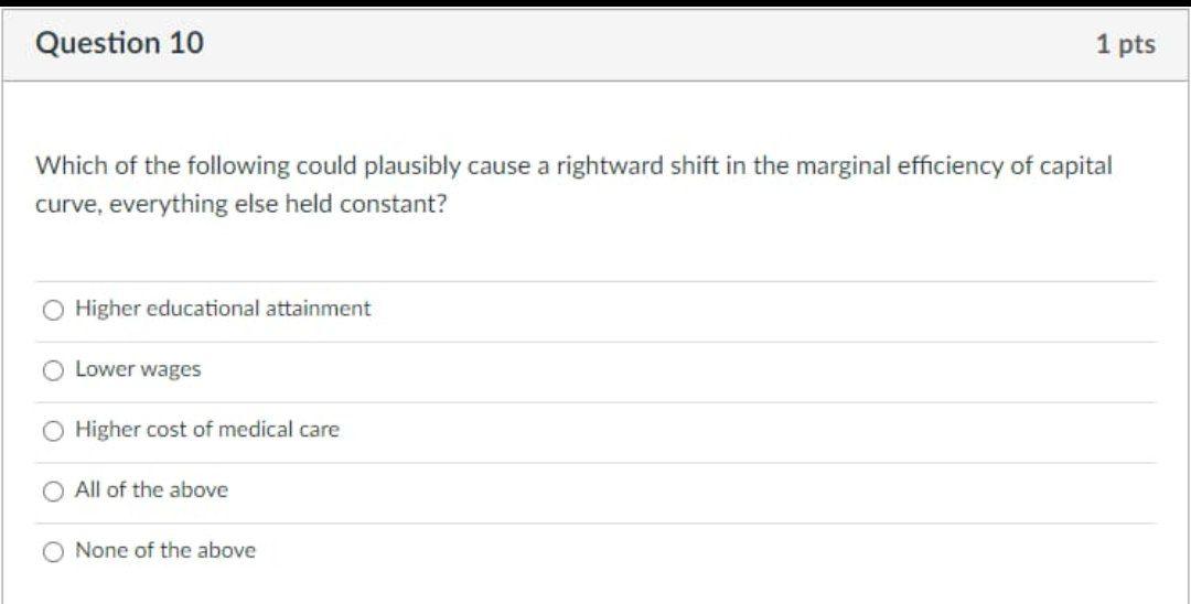 Solved Question 10 1 pts Which of the following could | Chegg.com