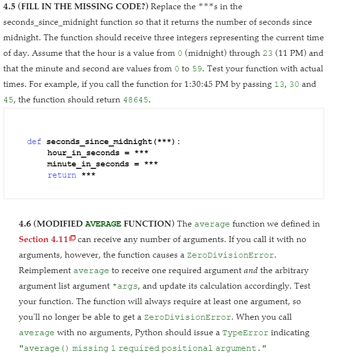 Solved 4.5 (FILL IN THE MISSING CODE?) Replace the ***s in | Chegg.com