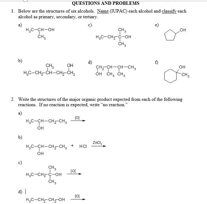 Solved QUESTIONS AND PROBLEMS 1. Below are the structures of | Chegg.com