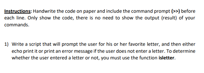 Solved Instructions: Handwrite The Code On Paper And Include | Chegg.com