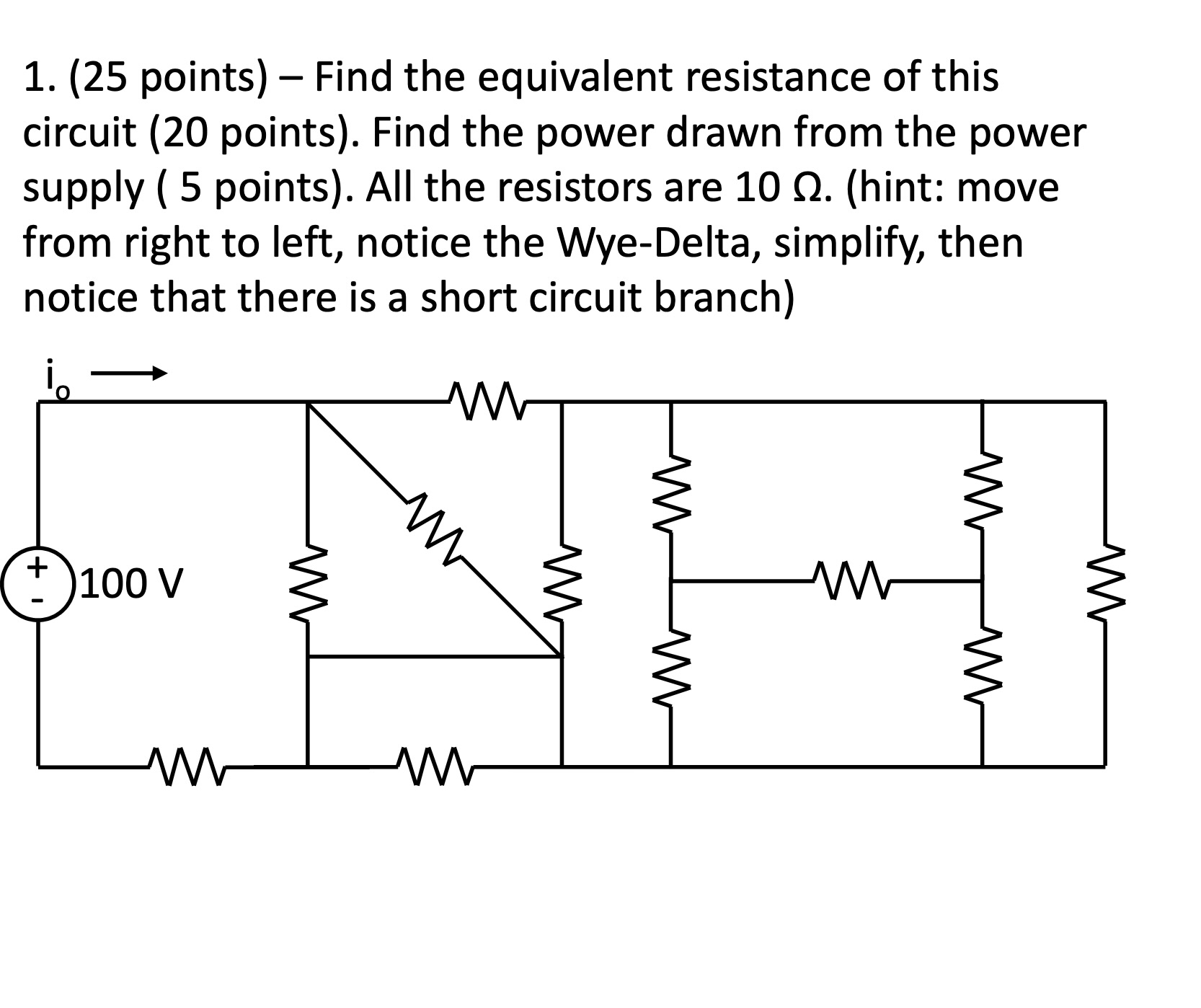 Solved 1 25 Points Find The Equivalent Resistance Of