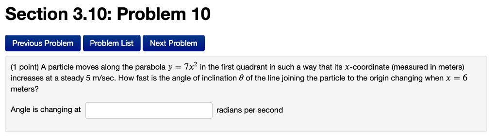 Solved Section 3.10: Problem 10 Previous Problem Problem | Chegg.com