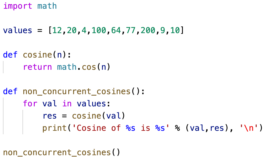 Solved The following is non-concurrent code for working out | Chegg.com