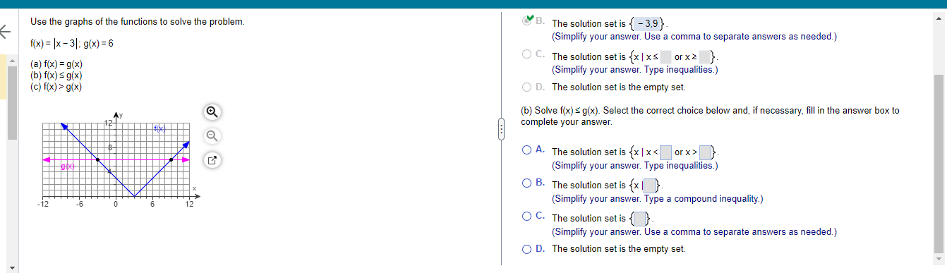 Solved Use the graphs of the functions to solve the problem. | Chegg.com