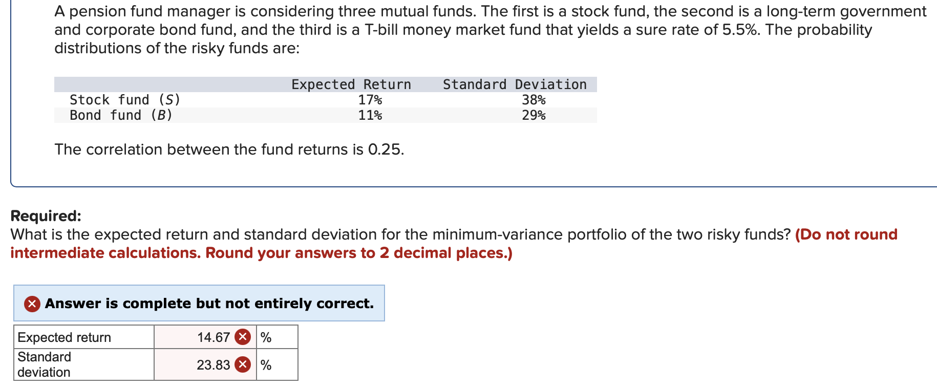 Solved A Pension Fund Manager Is Considering Three Mutual | Chegg.com