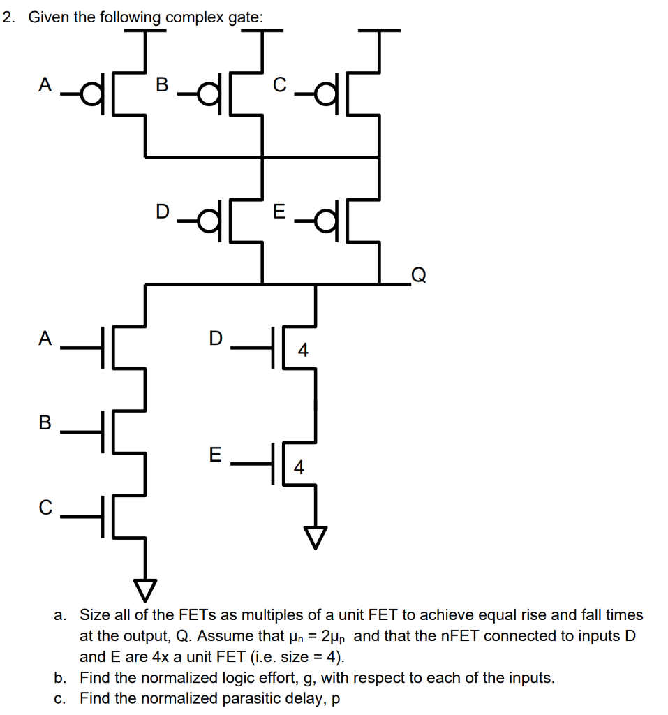 Solved a. Size all of the FETs as multiples of a unit FET to | Chegg.com