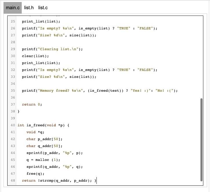 Solved Implement a Linked List in C. This is part 10 in a | Chegg.com