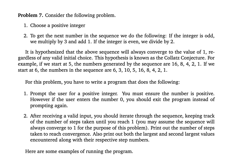 Solved Problem 7. Consider the following problem. 1. Choose | Chegg.com