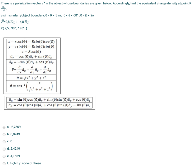 Solved There is a polarization vector Pˉ in the object whose | Chegg.com