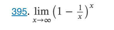 Solved limx→∞(1-1x)x | Chegg.com