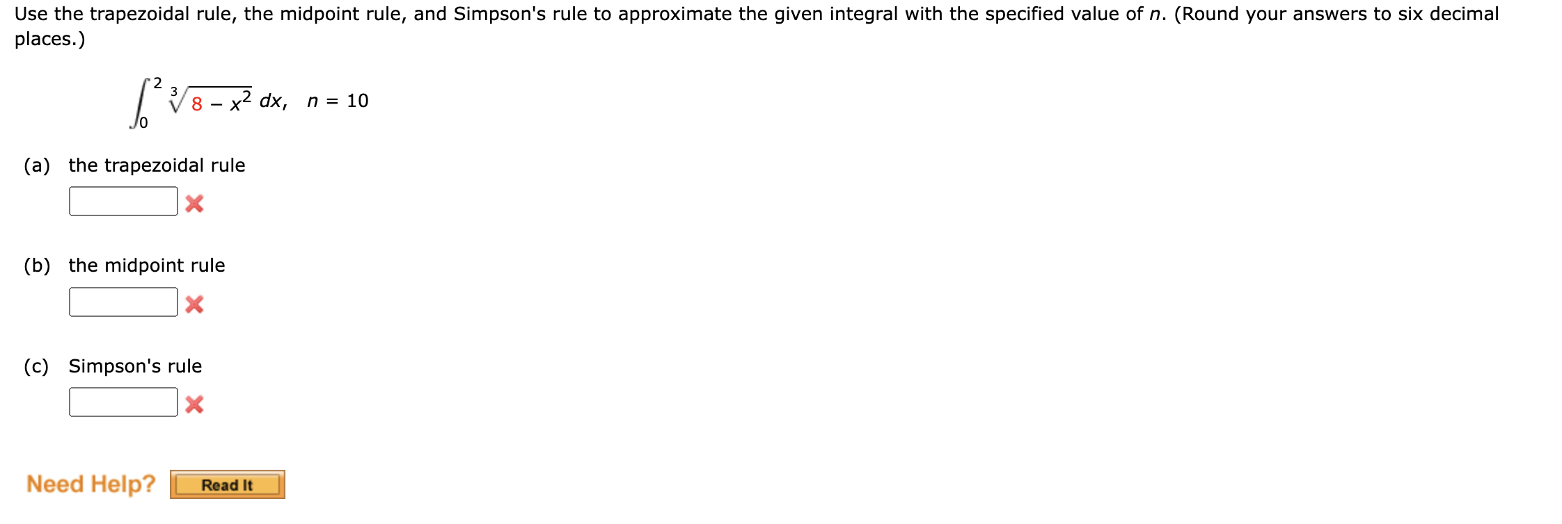 Solved Use the trapezoidal rule, the midpoint rule, and | Chegg.com