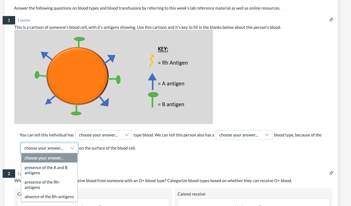 Solved Answer The Following Questions On Blood Types And | Chegg.com