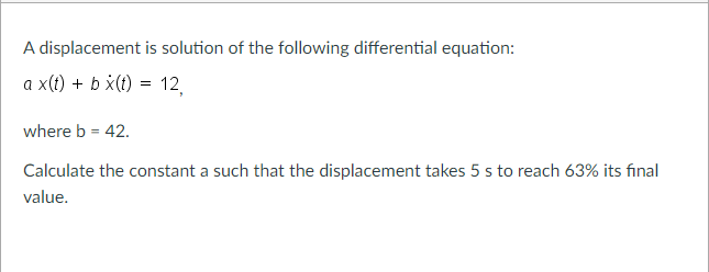 Solved A displacement is solution of the following | Chegg.com