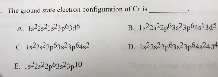 Electron Configuration Of Cr - cloudshareinfo