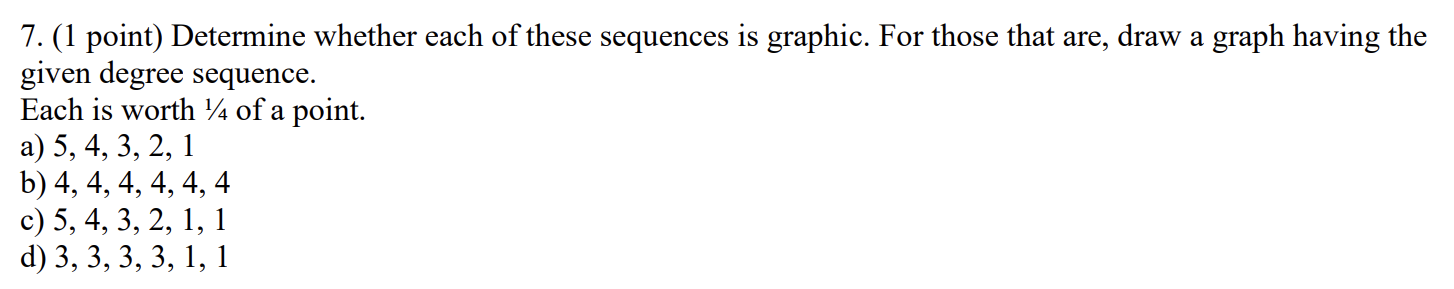 Degree sequence.