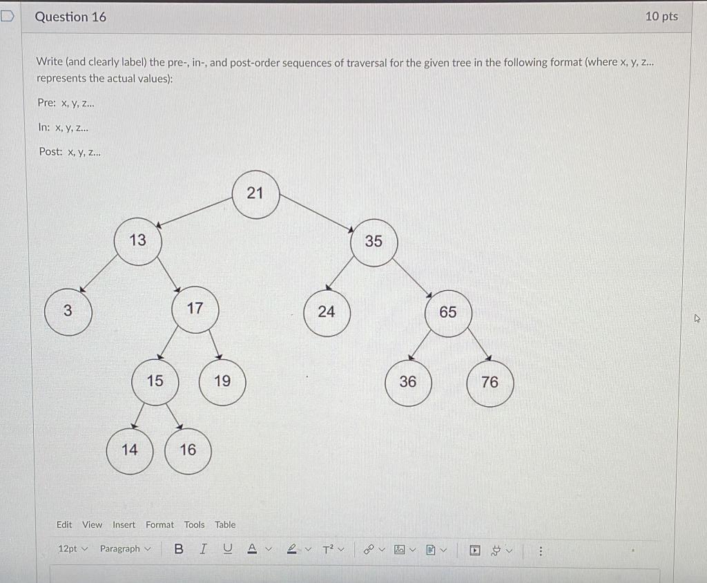 Solved Write (and clearly label) the pre, in, and