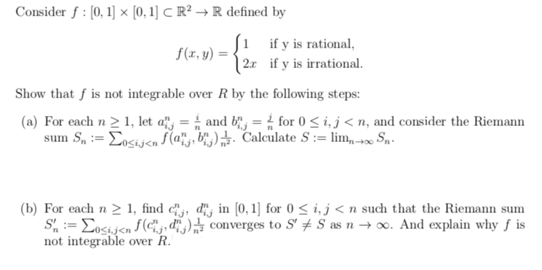 Solved Consider F 0 1 X 0 1 C R2 R Defined By ſ Chegg Com