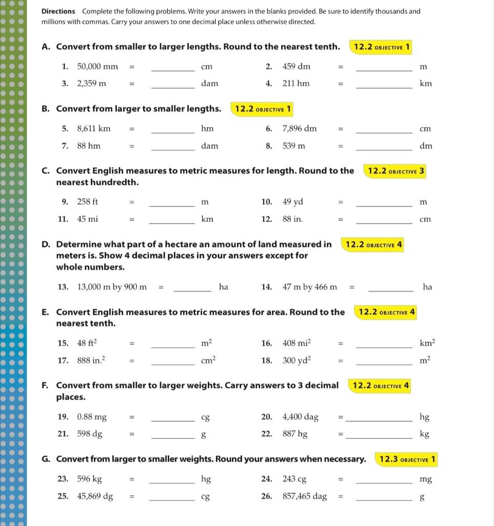 Solved Directions Complete the following problems. Write | Chegg.com