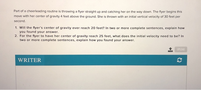 Solved Part of a cheerleading routine is throwing a flyer | Chegg.com