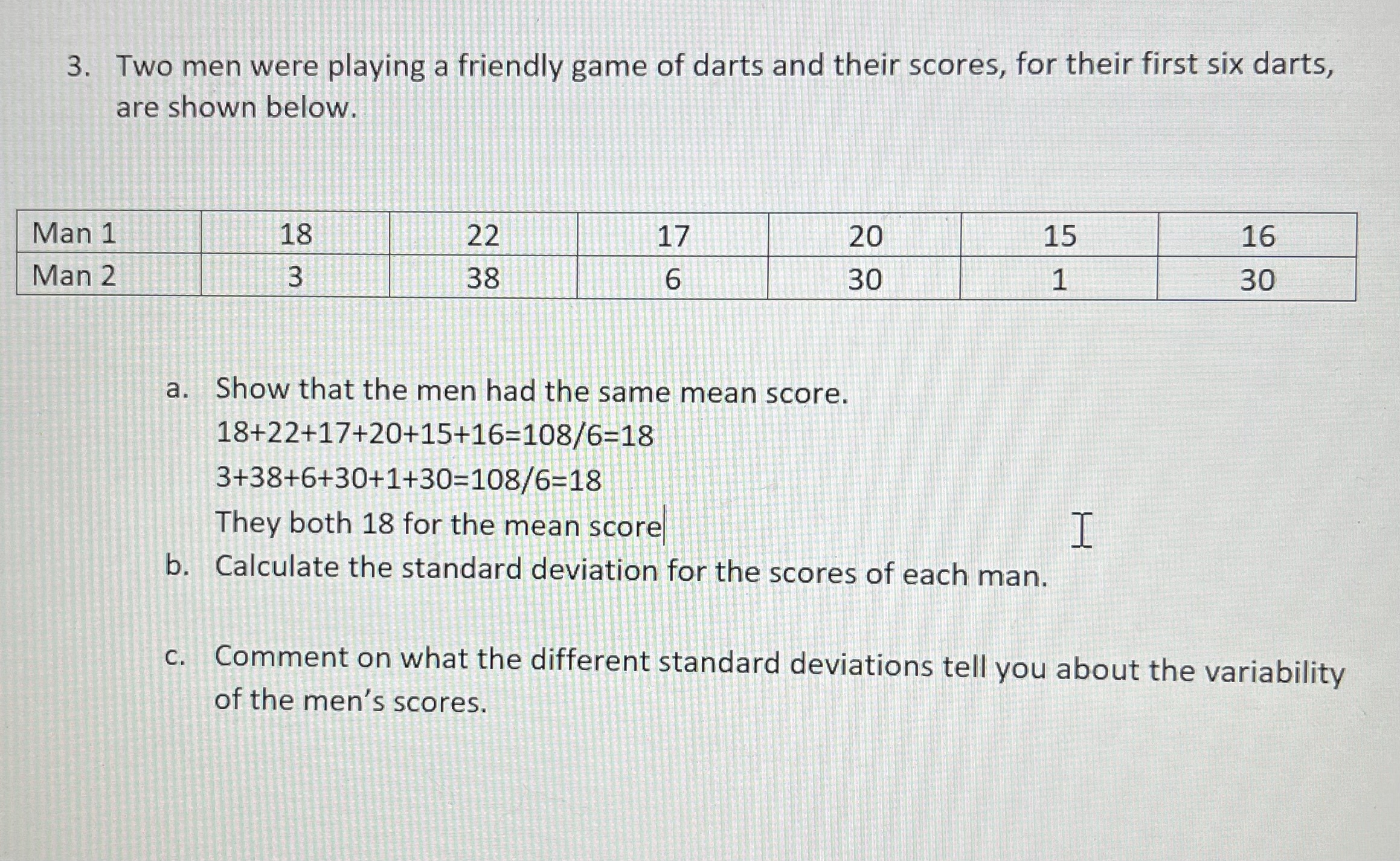 Solved 3. Two men were playing a friendly game of darts and | Chegg.com