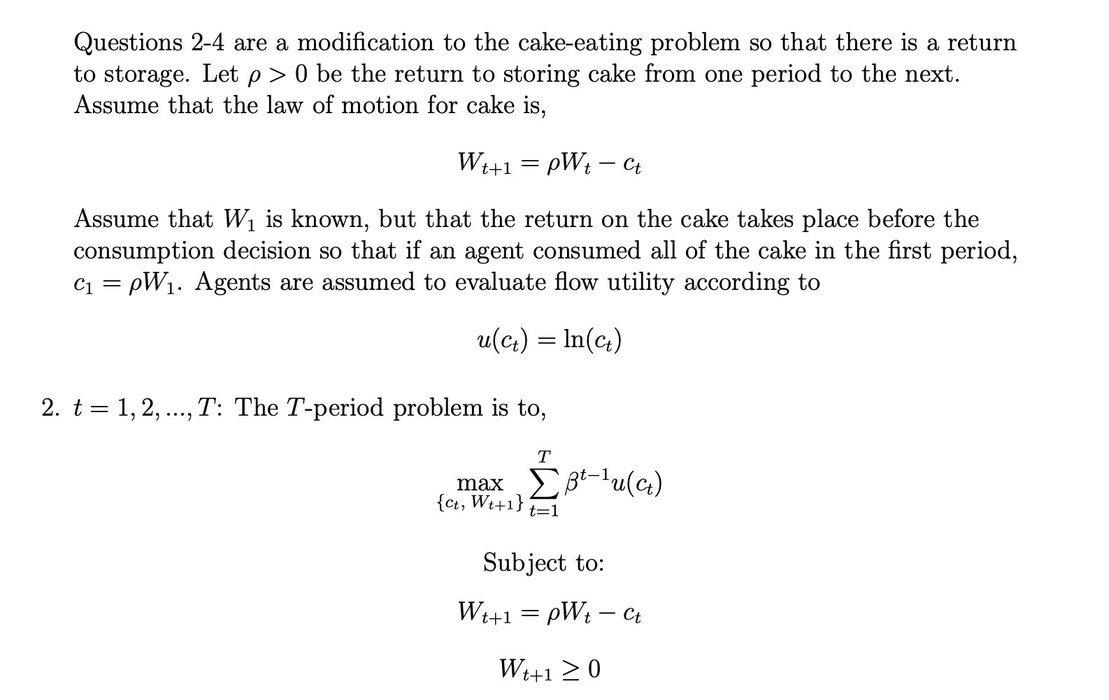 Questions 24 are a modification to the cakeeating