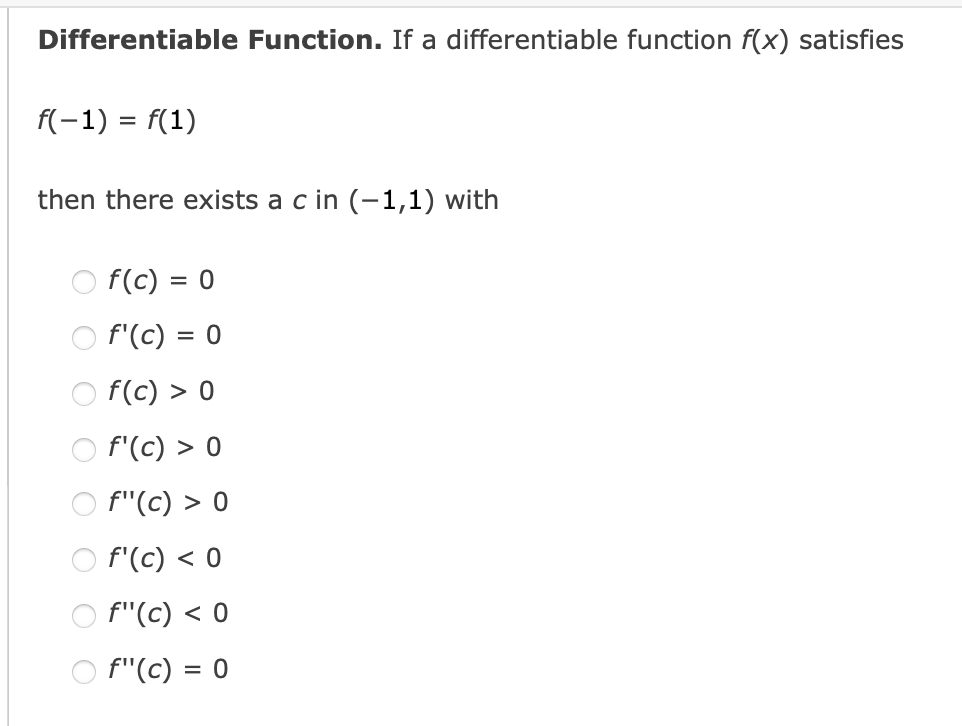 Solved Differentiable Function. If a differentiable function | Chegg.com