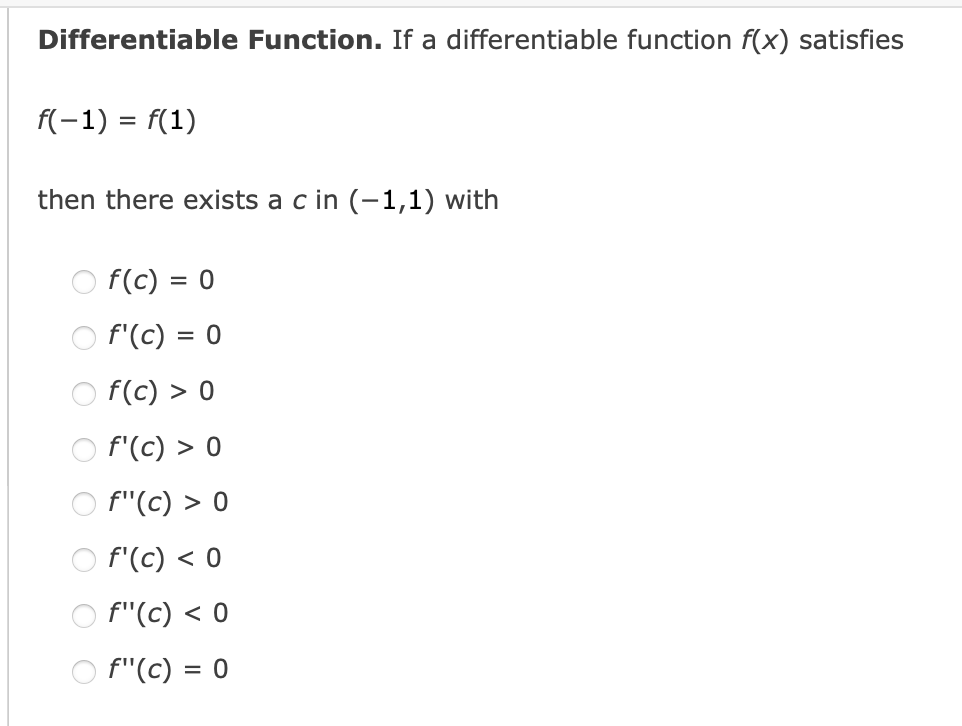 Solved Differentiable Function If A Differentiable Function