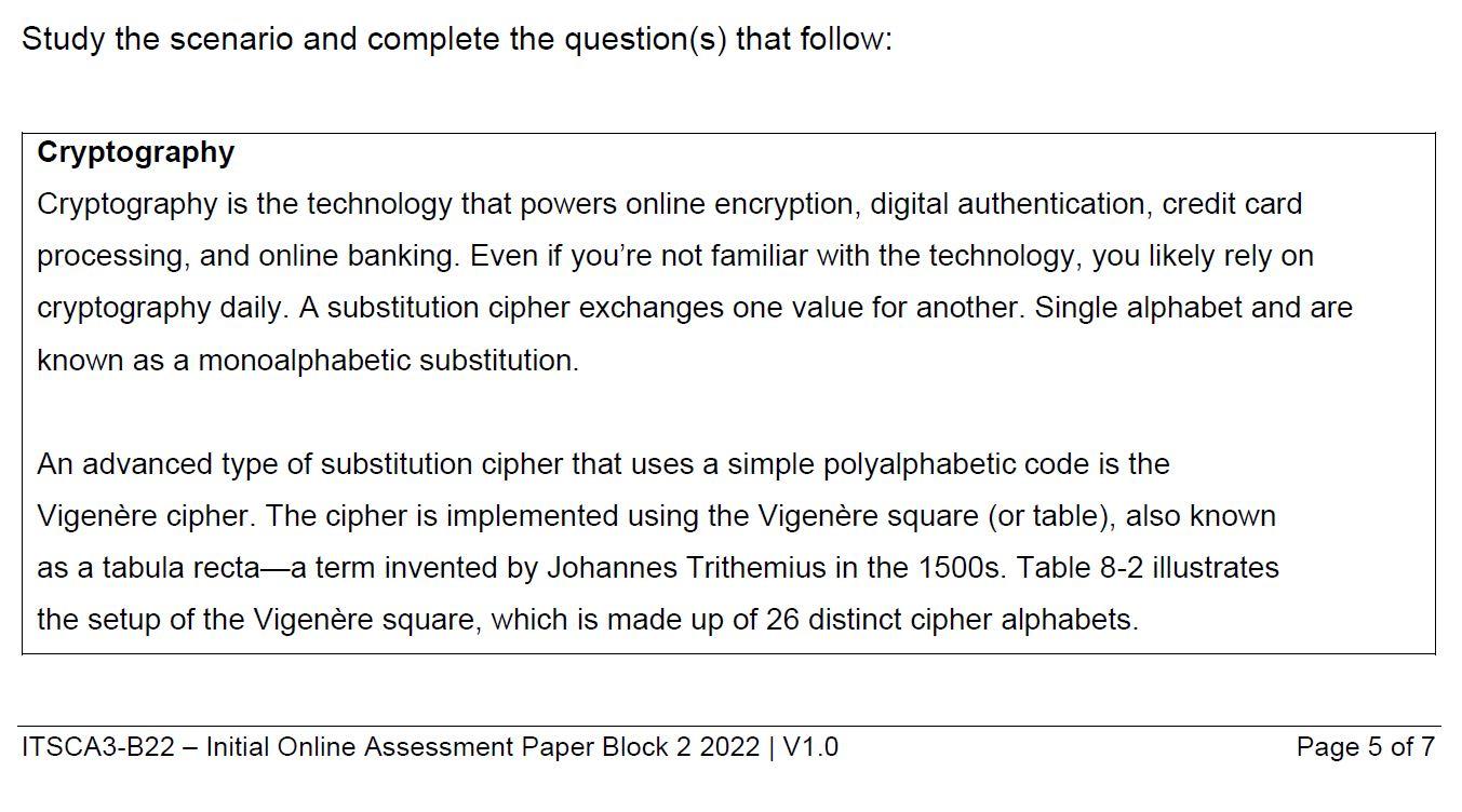 Solved Study the scenario and complete the question(s) that | Chegg.com