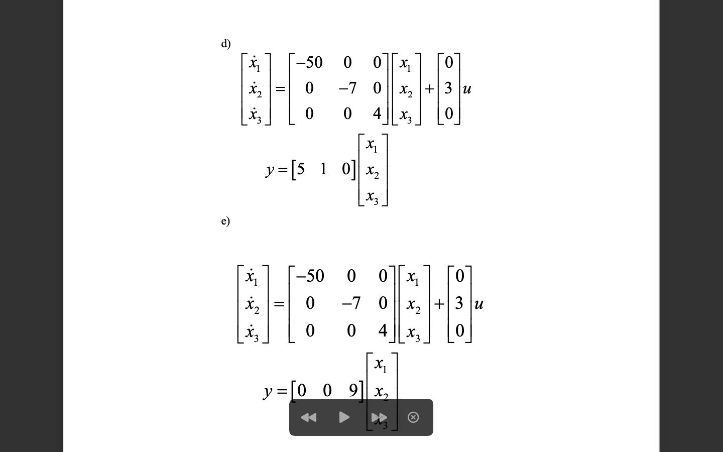 Solved Problem 3. Study The Stability, Controllability, | Chegg.com