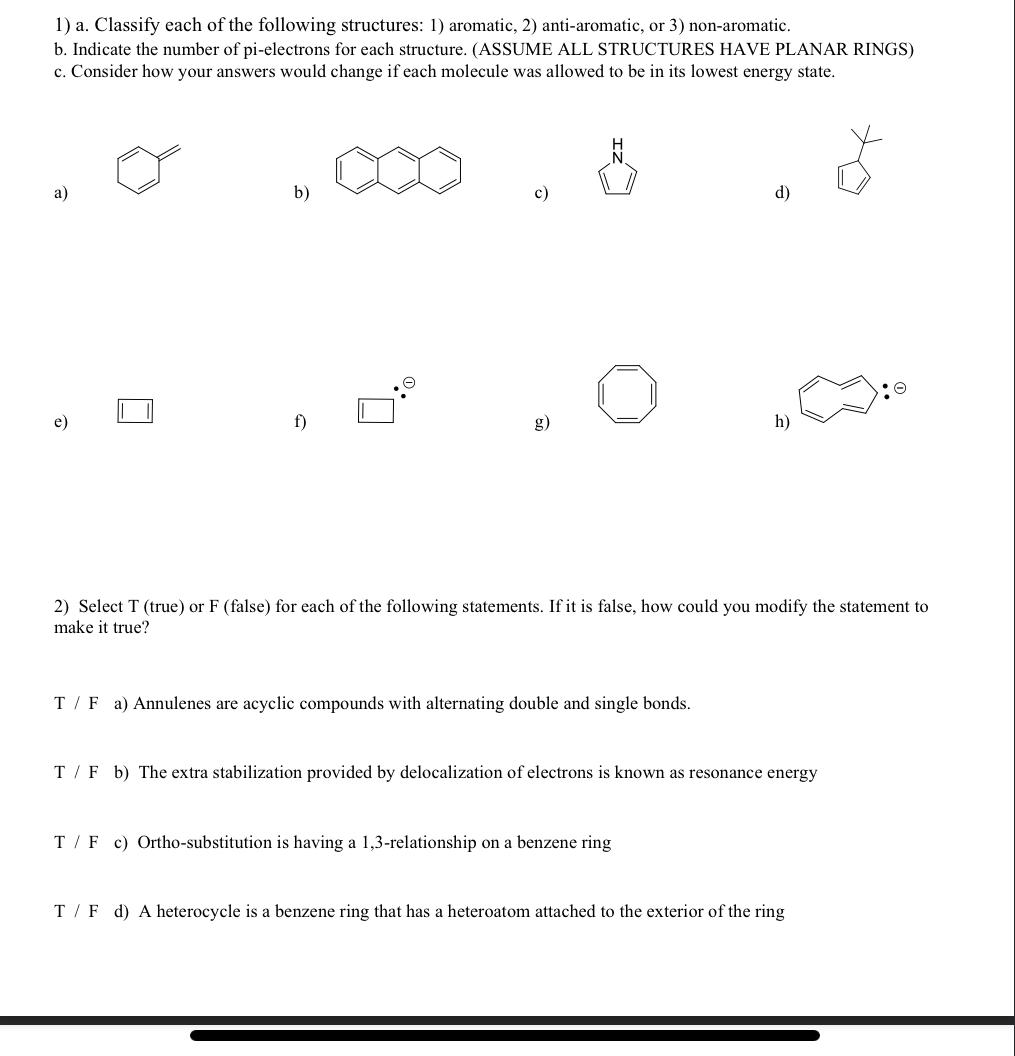 Solved 1) a. Classify each of the following structures: 1) | Chegg.com