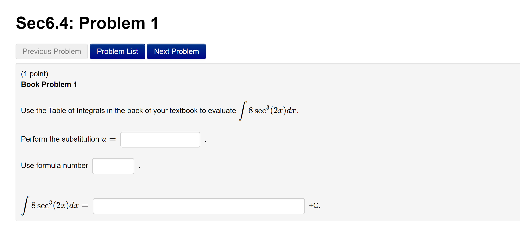 Solved Sec6.4: Problem 1 Previous Problem Problem List Next | Chegg.com