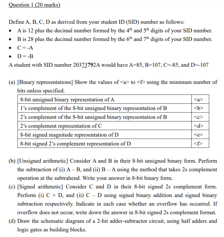 Solved Question 1 20 Marks Define A B C D As Derived