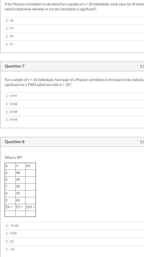 Solved If the Pearson correlation is calculated for a sample | Chegg.com