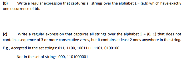 Solved (b) Write A Regular Expression That Captures All | Chegg.com