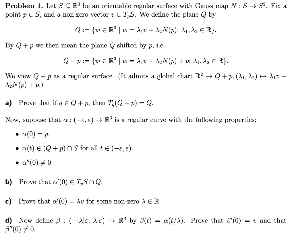 Problem 1 Let S Cr3 Be An Orientable Regular Surf Chegg Com