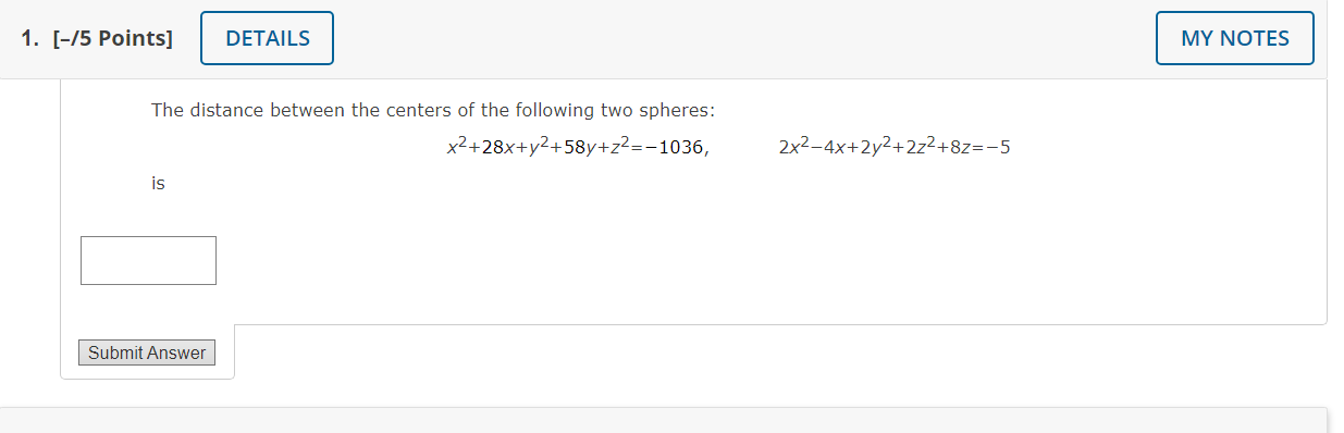 Solved The distance between the centers of the following two | Chegg.com