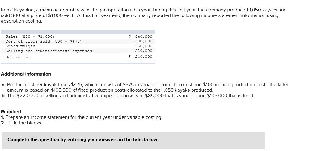Solved Kenzi Kayaking, a manufacturer of kayaks, began | Chegg.com