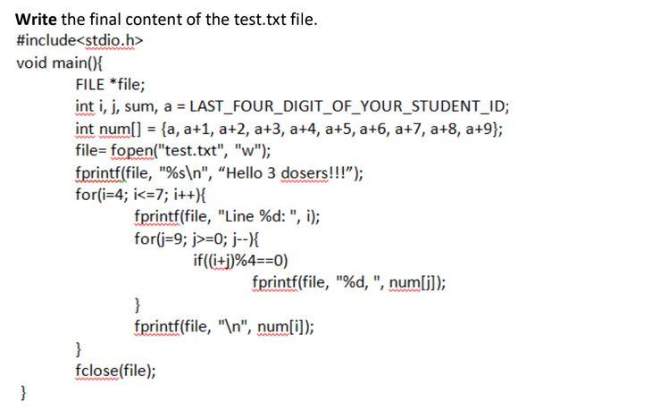 Solved Write the final content of the test.txt file. | Chegg.com