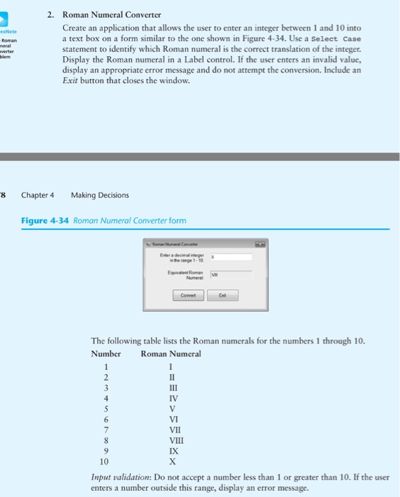 Solved 2 roman numeral converter create an application that chegg