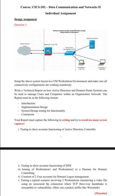 Solved Course: CICS-202- Data Communication and Networks II | Chegg.com