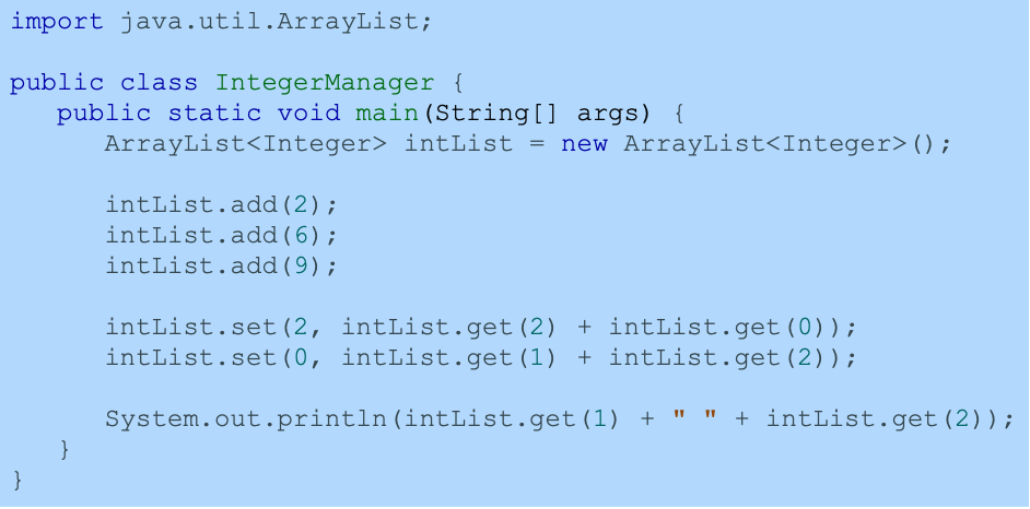 Solved import java.util.ArrayList; public class | Chegg.com