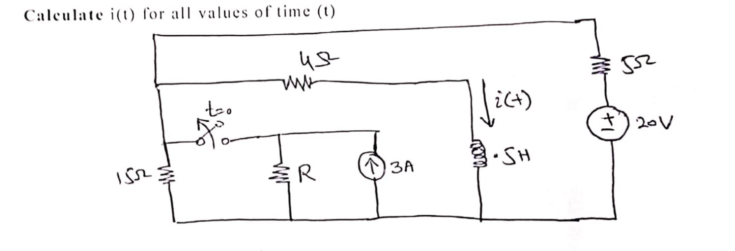 Solved Calculate i(1) for all values of time (1) us 532 to | Chegg.com