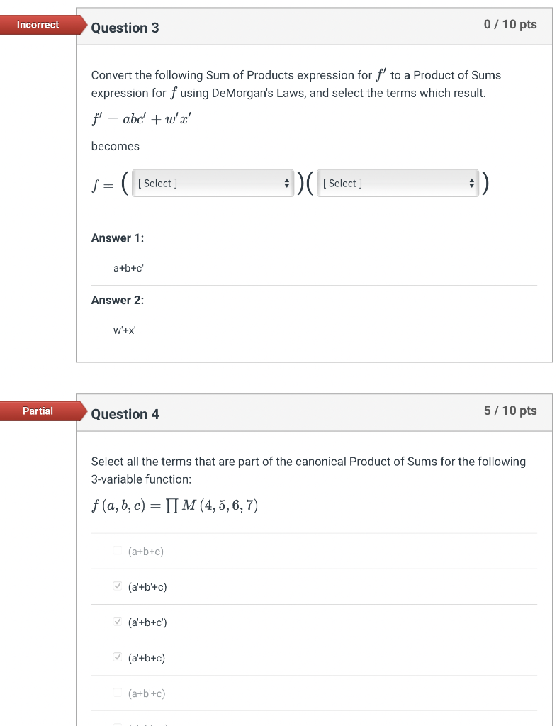 Solved Convert the following Sum of Products expression for | Chegg.com